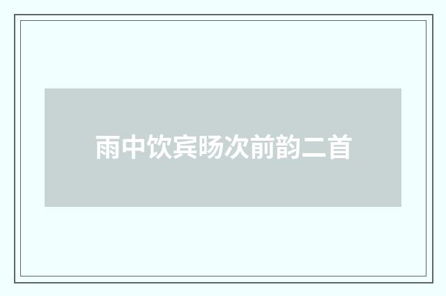 雨中饮宾旸次前韵二首