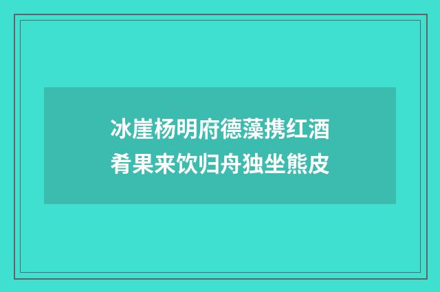 冰崖杨明府德藻携红酒肴果来饮归舟独坐熊皮