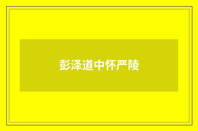 彭泽道中怀严陵