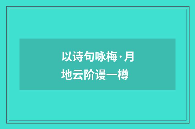 以诗句咏梅·月地云阶谩一樽