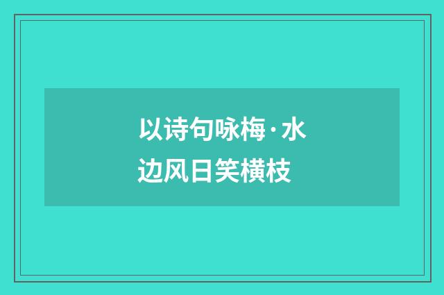 以诗句咏梅·水边风日笑横枝