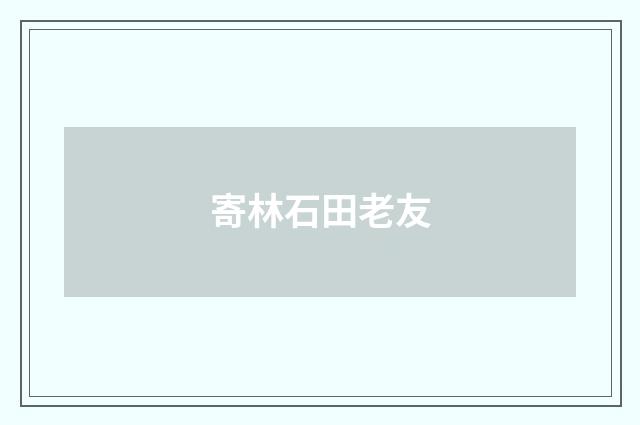 寄林石田老友
