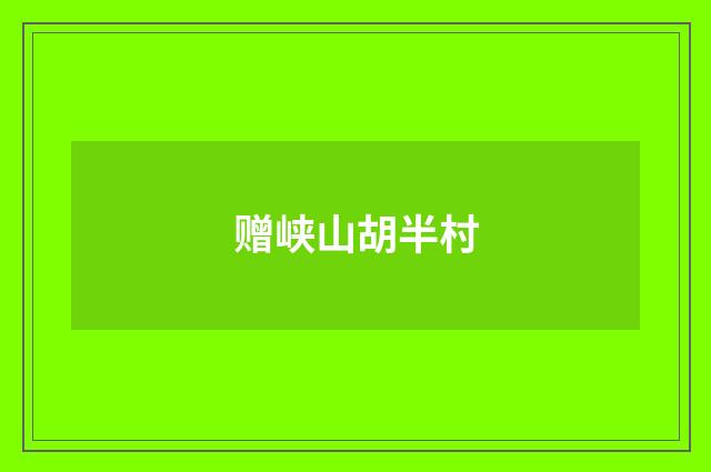 赠峡山胡半村