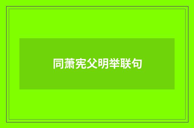 同萧宪父明举联句