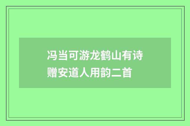 冯当可游龙鹤山有诗赠安道人用韵二首