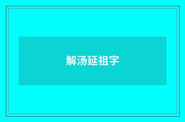 解汤延祖字