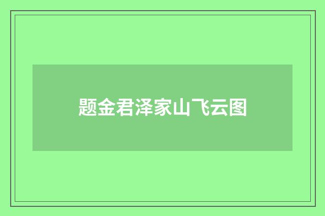 题金君泽家山飞云图