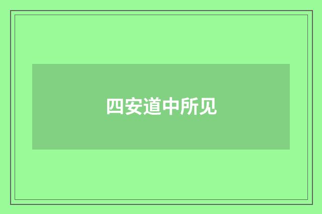 四安道中所见