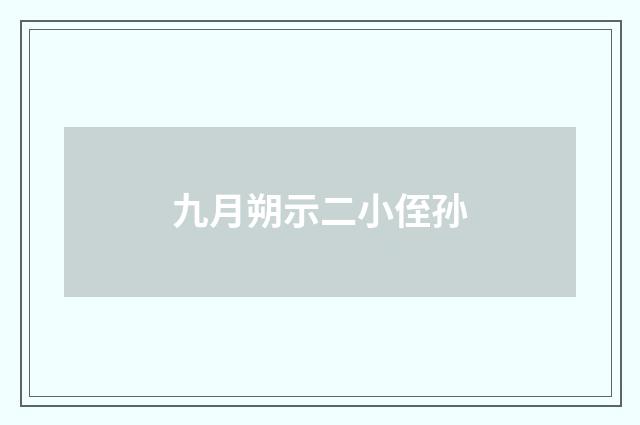 九月朔示二小侄孙