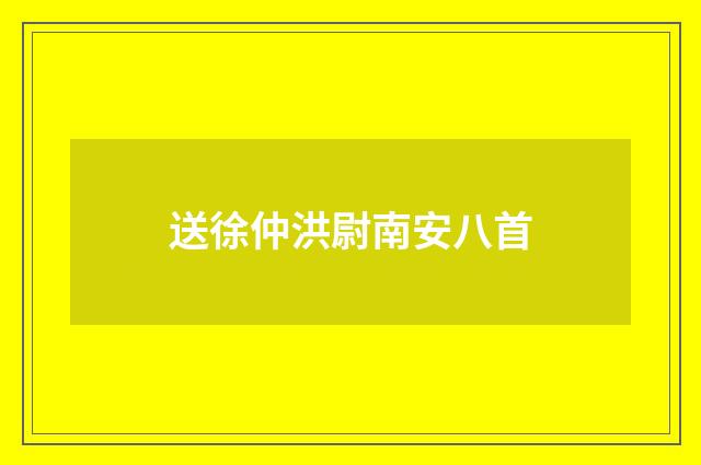送徐仲洪尉南安八首