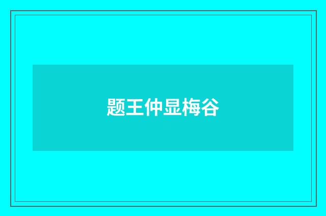 题王仲显梅谷
