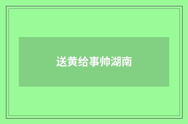 送黄给事帅湖南