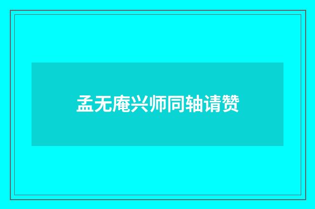 孟无庵兴师同轴请赞
