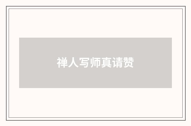 禅人写师真请赞