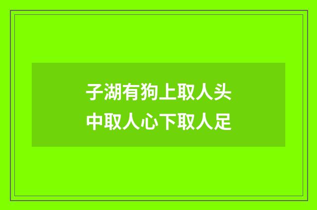 子湖有狗上取人头中取人心下取人足