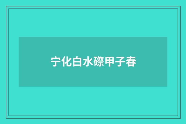 宁化白水磜甲子春