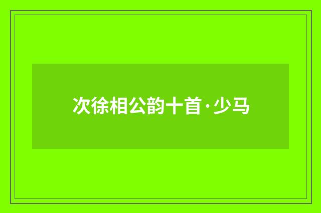次徐相公韵十首·少马