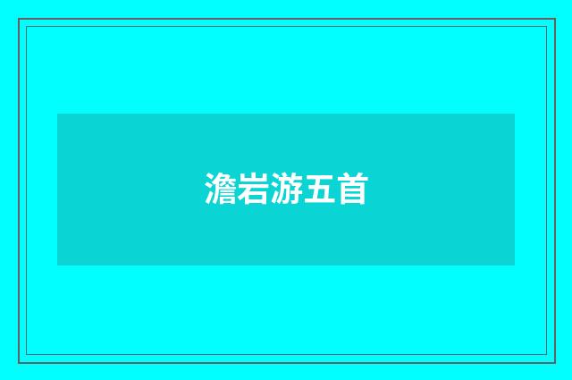 澹岩游五首