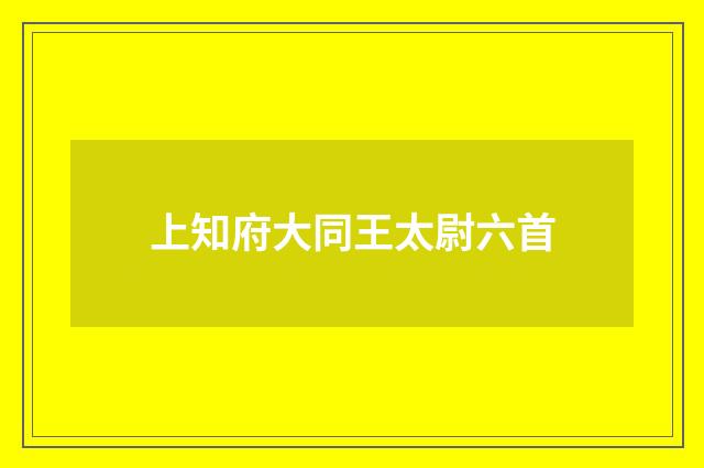 上知府大同王太尉六首
