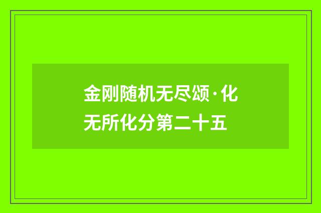 金刚随机无尽颂·化无所化分第二十五