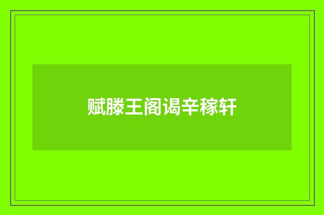 赋滕王阁谒辛稼轩