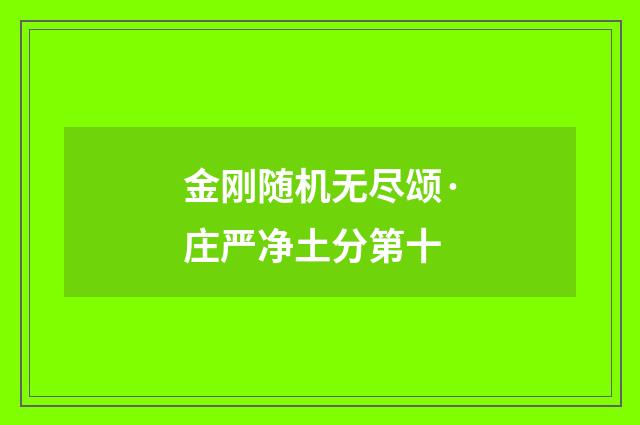 金刚随机无尽颂·庄严净土分第十