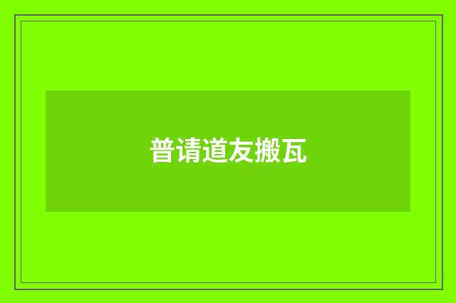 普请道友搬瓦