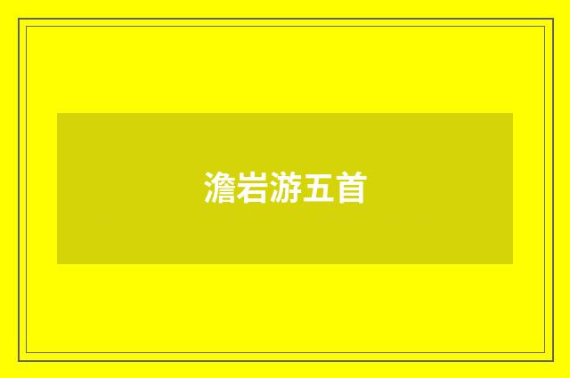 澹岩游五首