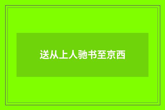 送从上人驰书至京西