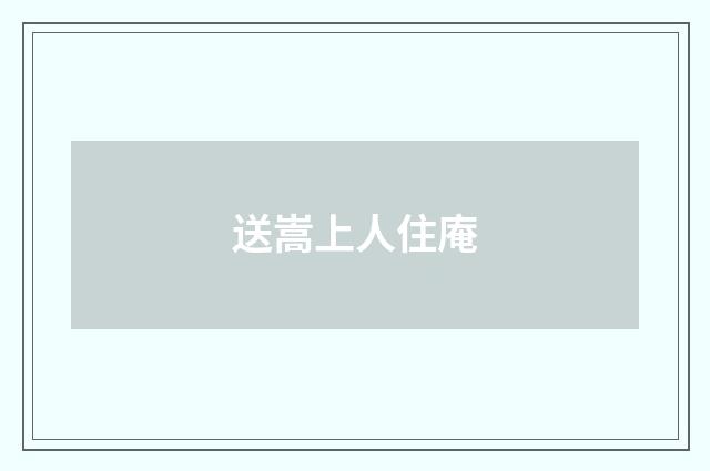 送嵩上人住庵