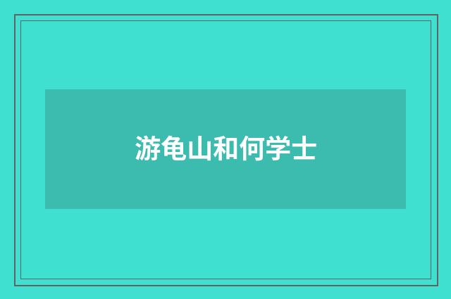 游龟山和何学士