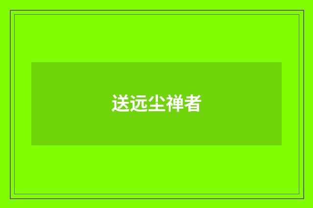 送远尘禅者