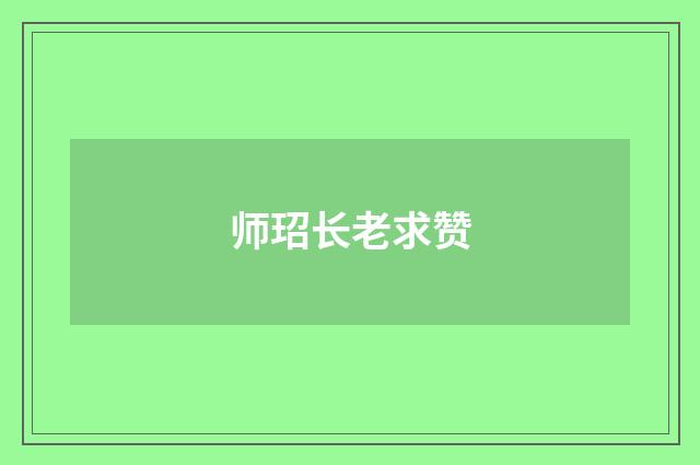 师玿长老求赞
