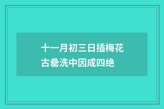 十一月初三日插梅花古罍洗中因成四绝