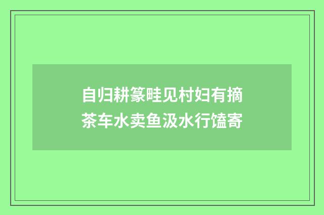 自归耕篆畦见村妇有摘茶车水卖鱼汲水行馌寄