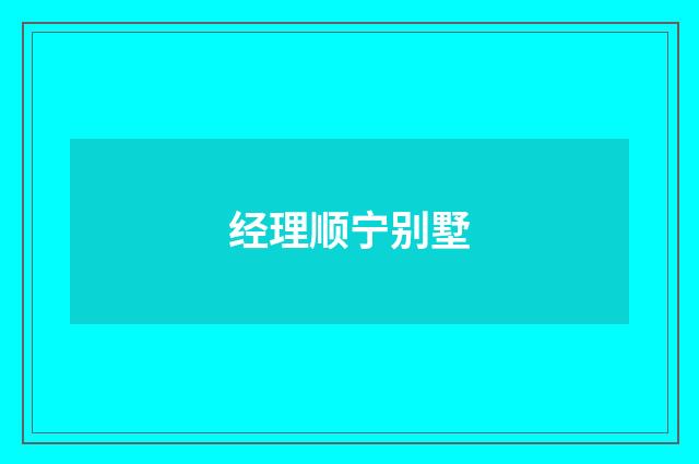 经理顺宁别墅