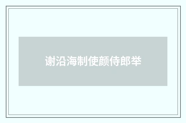 谢沿海制使颜侍郎举
