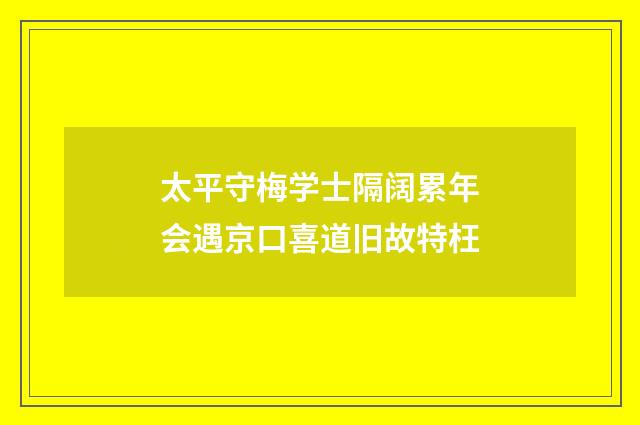 太平守梅学士隔阔累年会遇京口喜道旧故特枉