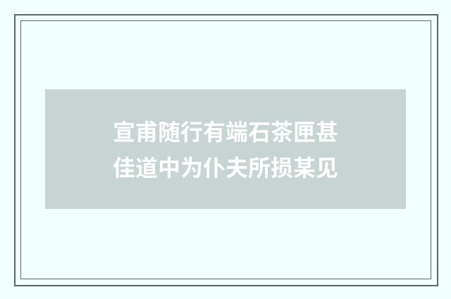 宣甫随行有端石茶匣甚佳道中为仆夫所损某见