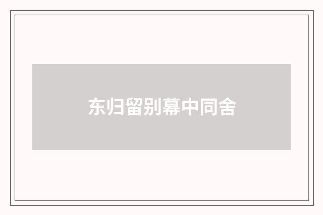 东归留别幕中同舍