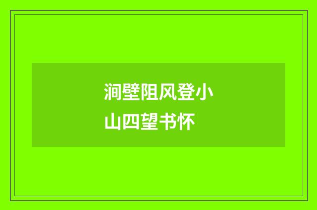 涧壁阻风登小山四望书怀