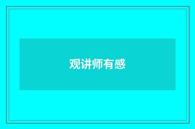 观讲师有感