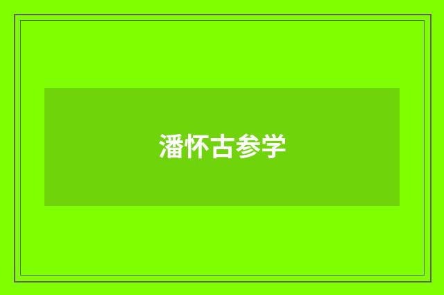 潘怀古参学