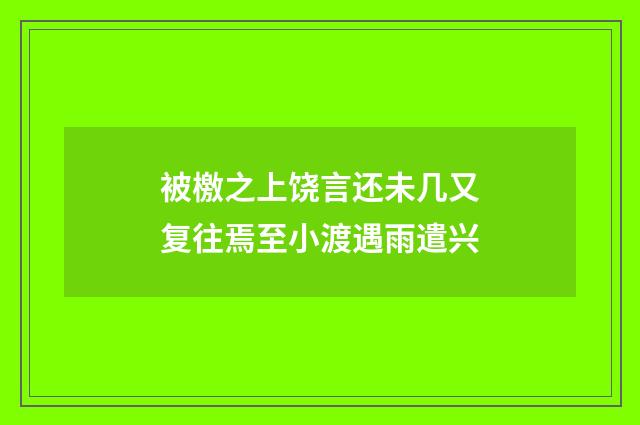 被檄之上饶言还未几又复往焉至小渡遇雨遣兴
