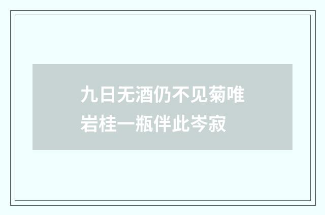 九日无酒仍不见菊唯岩桂一瓶伴此岑寂