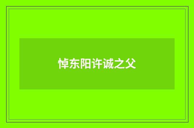 悼东阳许诚之父