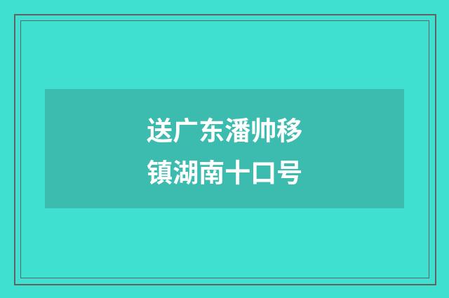 送广东潘帅移镇湖南十口号
