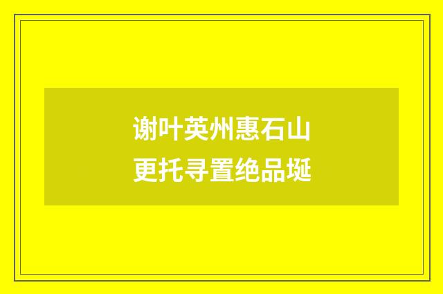 谢叶英州惠石山更托寻置绝品埏