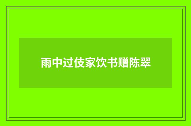 雨中过伎家饮书赠陈翠