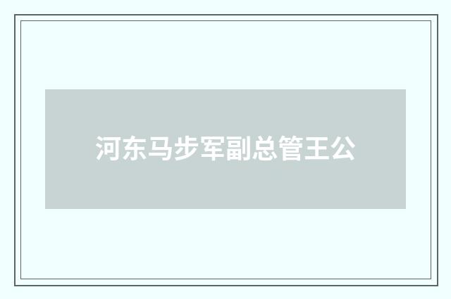 河东马步军副总管王公